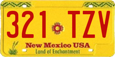 NM license plate 321TZV