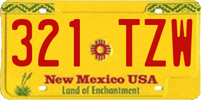 NM license plate 321TZW