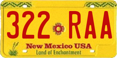 NM license plate 322RAA
