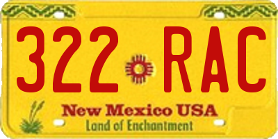 NM license plate 322RAC