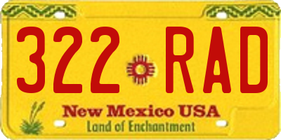 NM license plate 322RAD