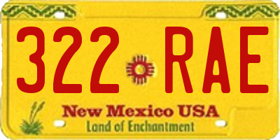 NM license plate 322RAE