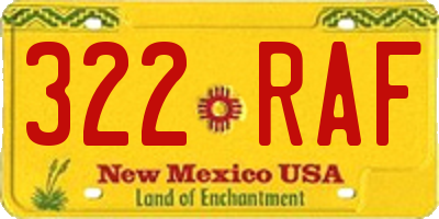 NM license plate 322RAF