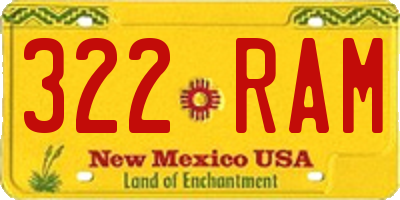 NM license plate 322RAM