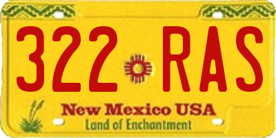 NM license plate 322RAS