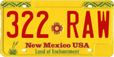 NM license plate 322RAW