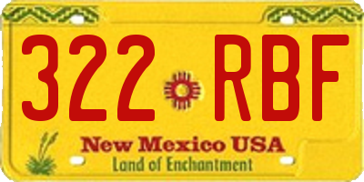 NM license plate 322RBF