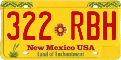 NM license plate 322RBH