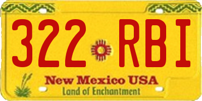 NM license plate 322RBI