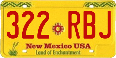 NM license plate 322RBJ