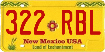 NM license plate 322RBL