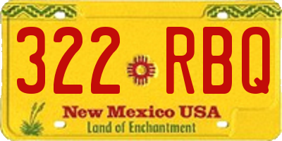 NM license plate 322RBQ