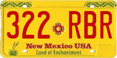 NM license plate 322RBR