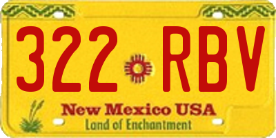 NM license plate 322RBV