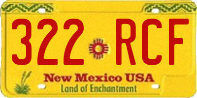 NM license plate 322RCF
