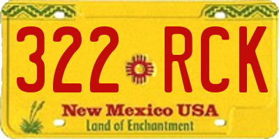 NM license plate 322RCK