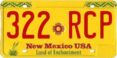 NM license plate 322RCP