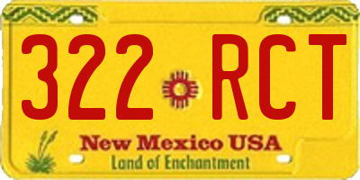 NM license plate 322RCT