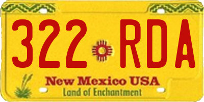 NM license plate 322RDA