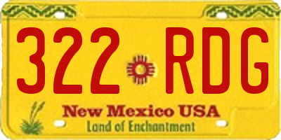 NM license plate 322RDG