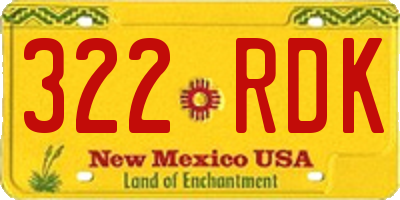NM license plate 322RDK