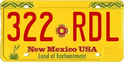 NM license plate 322RDL