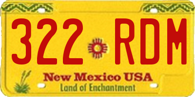 NM license plate 322RDM