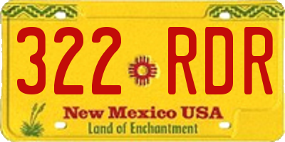 NM license plate 322RDR