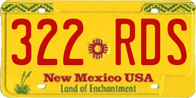 NM license plate 322RDS