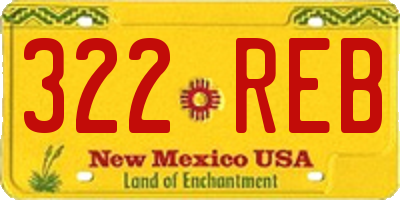 NM license plate 322REB