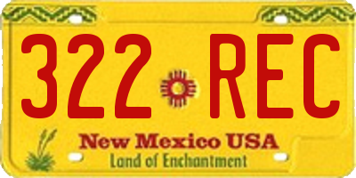 NM license plate 322REC