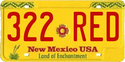 NM license plate 322RED