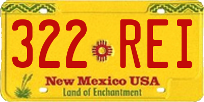 NM license plate 322REI