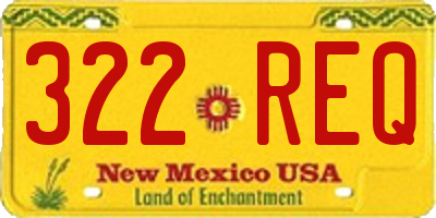 NM license plate 322REQ