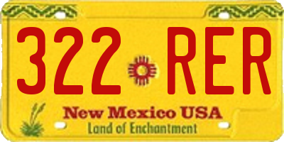 NM license plate 322RER