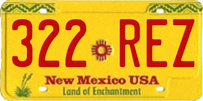 NM license plate 322REZ