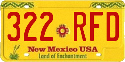 NM license plate 322RFD