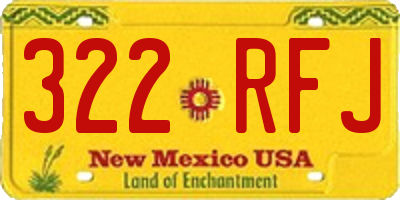 NM license plate 322RFJ