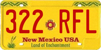 NM license plate 322RFL