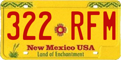 NM license plate 322RFM