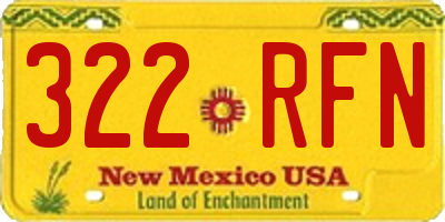 NM license plate 322RFN