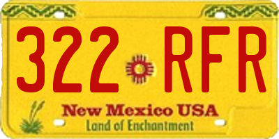 NM license plate 322RFR