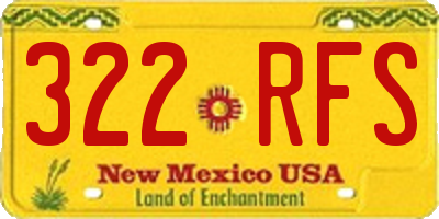 NM license plate 322RFS