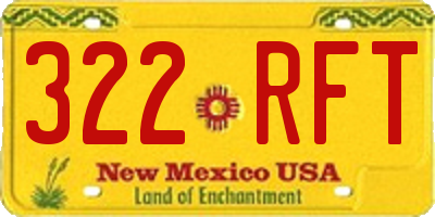 NM license plate 322RFT
