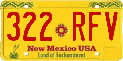 NM license plate 322RFV