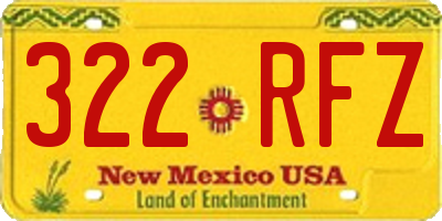 NM license plate 322RFZ
