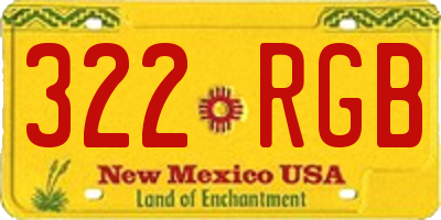 NM license plate 322RGB