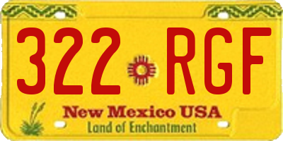NM license plate 322RGF