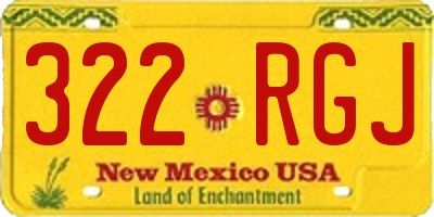 NM license plate 322RGJ
