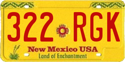 NM license plate 322RGK